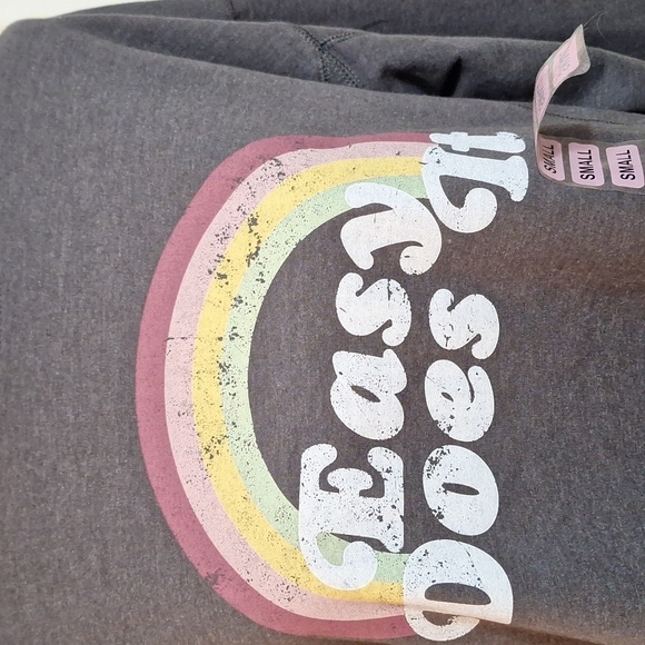 NWT Wild Fox Pull Over Oversized Sweatshirt Size Small Logo Easy Does It - Picture 3 of 8